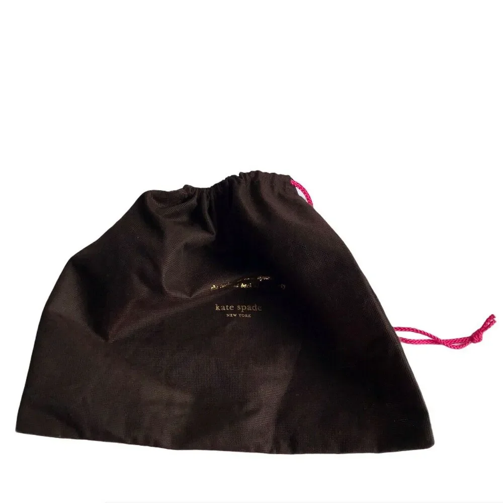 Kate Spade Dust Bag Large Dustbag Purse Cover Brown Gold Pink Drawstring Pouch